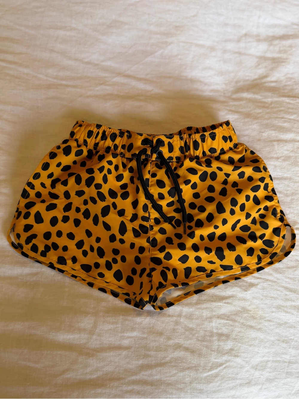Girls/boys Stella McCartney Yellow and Black Leopard Athletic Shorts